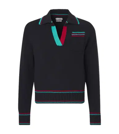 JW Anderson Cotton, cashmere, and wool polo sweater | Thumbnail 1 JW Anderson Cotton, cashmere, and wool polo sweater | Thumbnail 1