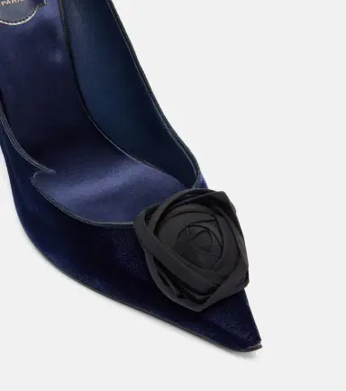 Roger Vivier Rose Vivier 100 floral-appliqué velvet pumps | Thumbnail 3 Roger Vivier Rose Vivier 100 floral-appliqué velvet pumps | Thumbnail 3