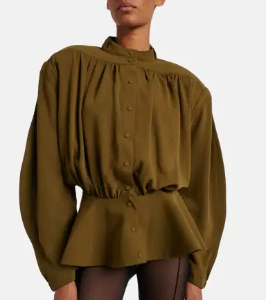 Mugler re/edit Hiver Russe crêpe twill blouse | Thumbnail 5 Mugler re/edit Hiver Russe crêpe twill blouse | Thumbnail 5