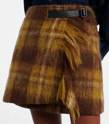Loewe Checked mohair and wool miniskirt | Thumbnail 4 Loewe Checked mohair and wool miniskirt | Thumbnail 4