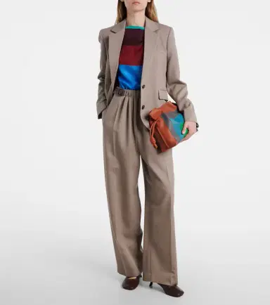 Loewe Gathered wool wide-leg pants | Thumbnail 2 Loewe Gathered wool wide-leg pants | Thumbnail 2