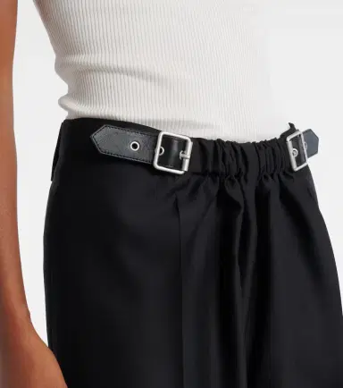 Loewe Gathered wool and silk wide-leg pants | Thumbnail 4 Loewe Gathered wool and silk wide-leg pants | Thumbnail 4