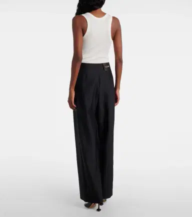 Loewe Gathered wool and silk wide-leg pants | Thumbnail 6 Loewe Gathered wool and silk wide-leg pants | Thumbnail 6