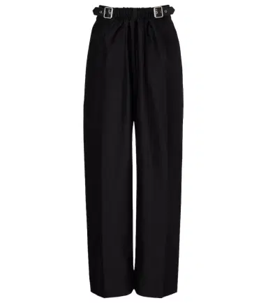 Loewe Gathered wool and silk wide-leg pants | Thumbnail 1 Loewe Gathered wool and silk wide-leg pants | Thumbnail 1