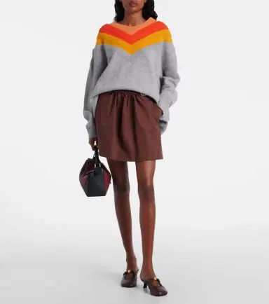 Loewe Belted cotton and silk twill miniskirt | Thumbnail 3 Loewe Belted cotton and silk twill miniskirt | Thumbnail 3