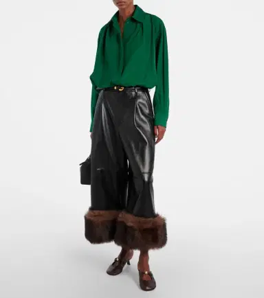 Loewe Leather wide-leg pants | Thumbnail 5 Loewe Leather wide-leg pants | Thumbnail 5