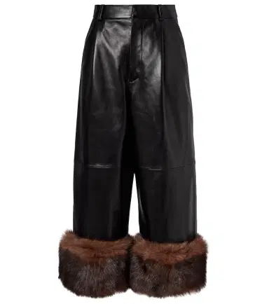 Loewe Leather wide-leg pants | Thumbnail 1 Loewe Leather wide-leg pants | Thumbnail 1