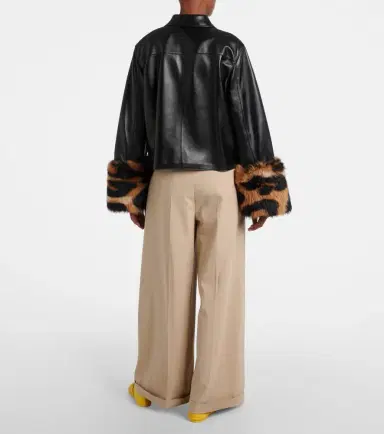 Loewe Shearling-trimmed leather jacket | Thumbnail 6 Loewe Shearling-trimmed leather jacket | Thumbnail 6