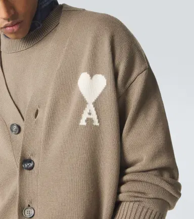 Ami Paris Ami de Caur wool and cotton cardigan | Thumbnail 2 Ami Paris Ami de Caur wool and cotton cardigan | Thumbnail 2
