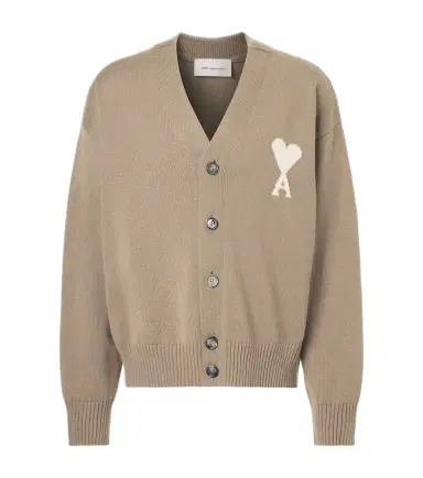 Ami Paris Ami de Caur wool and cotton cardigan | Thumbnail 1 Ami Paris Ami de Caur wool and cotton cardigan | Thumbnail 1