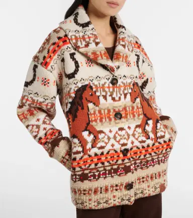 Stella McCartney Intarsia oversized virgin wool cardigan | Thumbnail 5 Stella McCartney Intarsia oversized virgin wool cardigan | Thumbnail 5