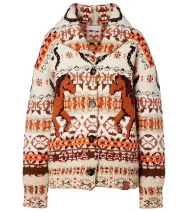 Stella McCartney Intarsia oversized virgin wool cardigan | Thumbnail 1 Stella McCartney Intarsia oversized virgin wool cardigan | Thumbnail 1