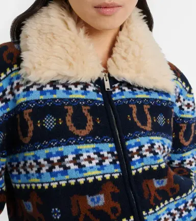 Stella McCartney Intarsia virgin wool zip-up cardigan | Thumbnail 4 Stella McCartney Intarsia virgin wool zip-up cardigan | Thumbnail 4