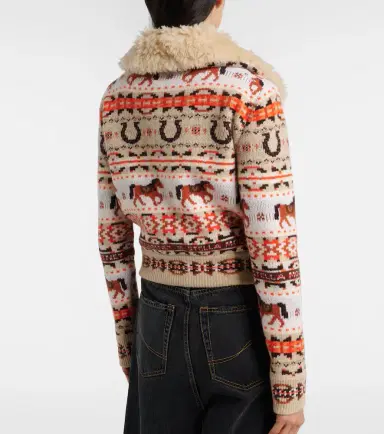 Stella McCartney Intarsia virgin wool zip-up cardigan | Thumbnail 2 Stella McCartney Intarsia virgin wool zip-up cardigan | Thumbnail 2