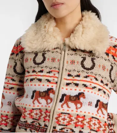 Stella McCartney Intarsia virgin wool zip-up cardigan | Thumbnail 5 Stella McCartney Intarsia virgin wool zip-up cardigan | Thumbnail 5