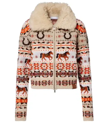 Stella McCartney Intarsia virgin wool zip-up cardigan | Thumbnail 1 Stella McCartney Intarsia virgin wool zip-up cardigan | Thumbnail 1