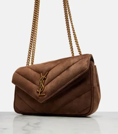 Saint Laurent Loulou Small matelassé suede shoulder bag | Thumbnail 2 Saint Laurent Loulou Small matelassé suede shoulder bag | Thumbnail 2
