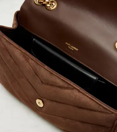 Saint Laurent Loulou Small matelassé suede shoulder bag | Thumbnail 4 Saint Laurent Loulou Small matelassé suede shoulder bag | Thumbnail 4