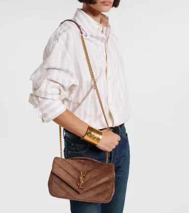 Saint Laurent Loulou Small matelassé suede shoulder bag | Thumbnail 7 Saint Laurent Loulou Small matelassé suede shoulder bag | Thumbnail 7
