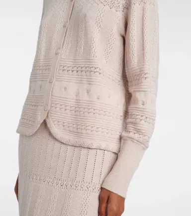 Eres Trio pointelle wool and cashmere cardigan | Thumbnail 2 Eres Trio pointelle wool and cashmere cardigan | Thumbnail 2