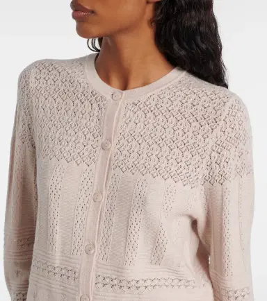 Eres Trio pointelle wool and cashmere cardigan | Thumbnail 4 Eres Trio pointelle wool and cashmere cardigan | Thumbnail 4