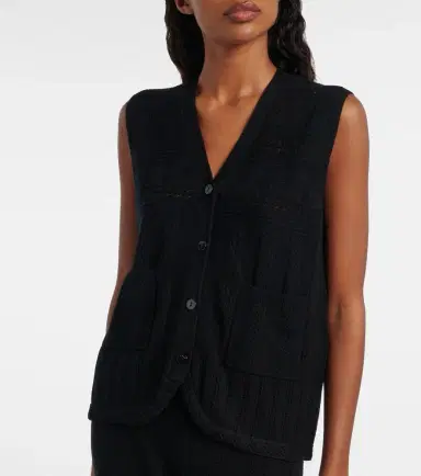Eres Mixte pointelle wool and cashmere sweater vest | Thumbnail 3 Eres Mixte pointelle wool and cashmere sweater vest | Thumbnail 3
