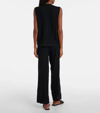 Eres Mixte pointelle wool and cashmere sweater vest | Thumbnail 4 Eres Mixte pointelle wool and cashmere sweater vest | Thumbnail 4