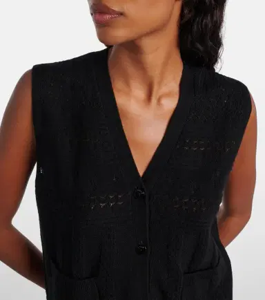 Eres Mixte pointelle wool and cashmere sweater vest | Thumbnail 6 Eres Mixte pointelle wool and cashmere sweater vest | Thumbnail 6
