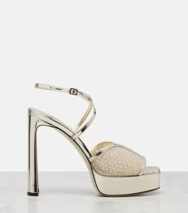 Jimmy Choo Karli 125 mesh and leather platform sandals | Thumbnail 2 Jimmy Choo Karli 125 mesh and leather platform sandals | Thumbnail 2