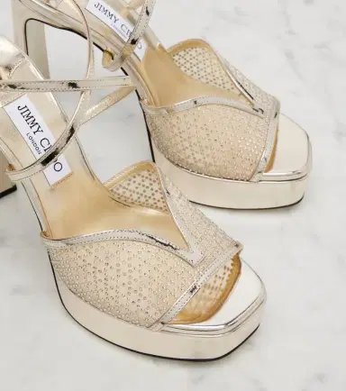 Jimmy Choo Karli 125 mesh and leather platform sandals | Thumbnail 3 Jimmy Choo Karli 125 mesh and leather platform sandals | Thumbnail 3