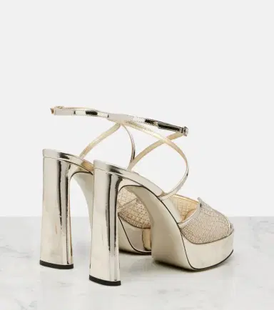 Jimmy Choo Karli 125 mesh and leather platform sandals | Thumbnail 4 Jimmy Choo Karli 125 mesh and leather platform sandals | Thumbnail 4