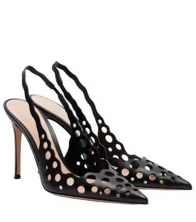 Gianvito Rossi 95 leather slingback pumps | Thumbnail 1 Gianvito Rossi 95 leather slingback pumps | Thumbnail 1
