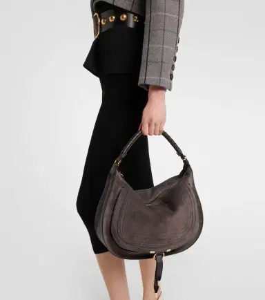 Chloé Chloé Marcie leather-trimmed suede shoulder bag | Thumbnail 6 Chloé Chloé Marcie leather-trimmed suede shoulder bag | Thumbnail 6