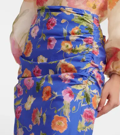 Carolina Herrera Floral ruched cotton-blend midi skirt | Thumbnail 5 Carolina Herrera Floral ruched cotton-blend midi skirt | Thumbnail 5