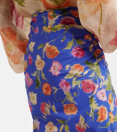 Carolina Herrera Floral ruched cotton-blend midi skirt | Thumbnail 6 Carolina Herrera Floral ruched cotton-blend midi skirt | Thumbnail 6