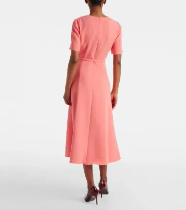 Carolina Herrera Belted crêpe midi dress | Thumbnail 4 Carolina Herrera Belted crêpe midi dress | Thumbnail 4