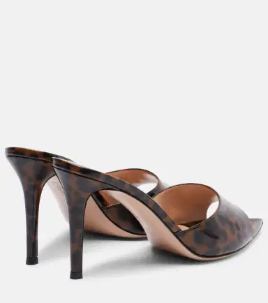 Gianvito Rossi Elle 85 leopard-print patent leather sandals | Thumbnail 3 Gianvito Rossi Elle 85 leopard-print patent leather sandals | Thumbnail 3