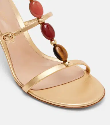 Gianvito Rossi Embellished metallic leather sandals | Thumbnail 2 Gianvito Rossi Embellished metallic leather sandals | Thumbnail 2