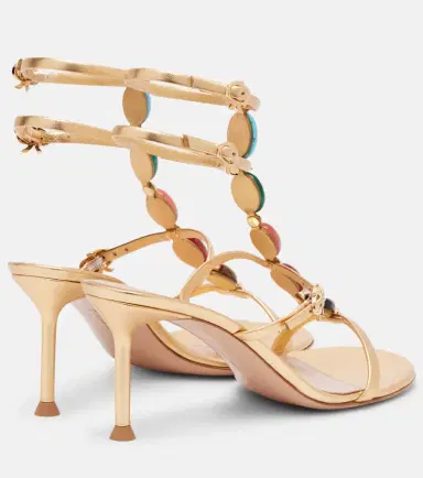 Gianvito Rossi Embellished metallic leather sandals | Thumbnail 4 Gianvito Rossi Embellished metallic leather sandals | Thumbnail 4