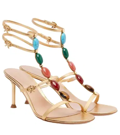 Gianvito Rossi Embellished metallic leather sandals | Thumbnail 1 Gianvito Rossi Embellished metallic leather sandals | Thumbnail 1