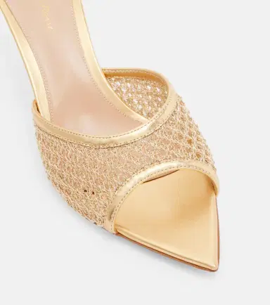 Gianvito Rossi Dorotea metallic leather-trimmed mules | Thumbnail 2 Gianvito Rossi Dorotea metallic leather-trimmed mules | Thumbnail 2