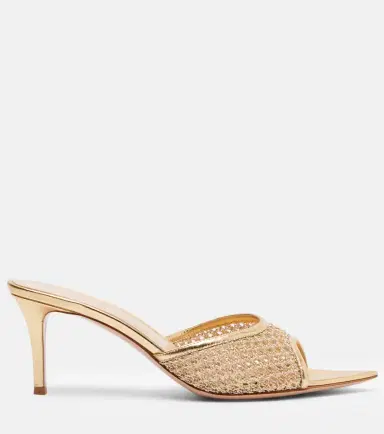Gianvito Rossi Dorotea metallic leather-trimmed mules | Thumbnail 3 Gianvito Rossi Dorotea metallic leather-trimmed mules | Thumbnail 3