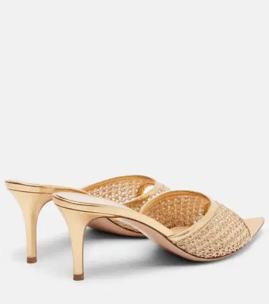 Gianvito Rossi Dorotea metallic leather-trimmed mules | Thumbnail 4 Gianvito Rossi Dorotea metallic leather-trimmed mules | Thumbnail 4