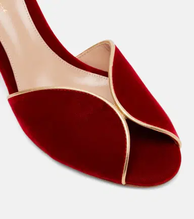 Gianvito Rossi 70 leather-trimmed velvet mules | Thumbnail 2 Gianvito Rossi 70 leather-trimmed velvet mules | Thumbnail 2