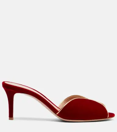 Gianvito Rossi 70 leather-trimmed velvet mules | Thumbnail 4 Gianvito Rossi 70 leather-trimmed velvet mules | Thumbnail 4