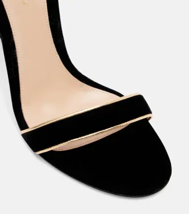 Gianvito Rossi 105 leather-trimmed velvet sandals | Thumbnail 3 Gianvito Rossi 105 leather-trimmed velvet sandals | Thumbnail 3