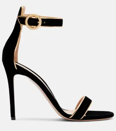 Gianvito Rossi 105 leather-trimmed velvet sandals | Thumbnail 4 Gianvito Rossi 105 leather-trimmed velvet sandals | Thumbnail 4