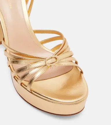 Gianvito Rossi Rita 70 metallic leather platform sandals | Thumbnail 3 Gianvito Rossi Rita 70 metallic leather platform sandals | Thumbnail 3