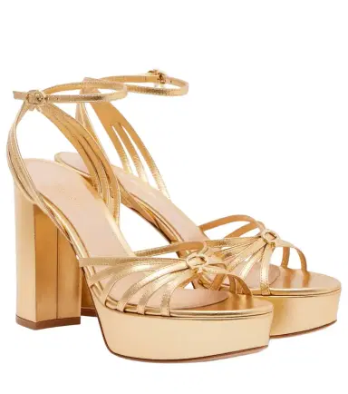Gianvito Rossi Rita 70 metallic leather platform sandals | Thumbnail 1 Gianvito Rossi Rita 70 metallic leather platform sandals | Thumbnail 1