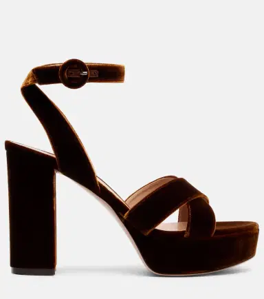 Gianvito Rossi Sabrina 105 velvet platform sandals | Thumbnail 3 Gianvito Rossi Sabrina 105 velvet platform sandals | Thumbnail 3